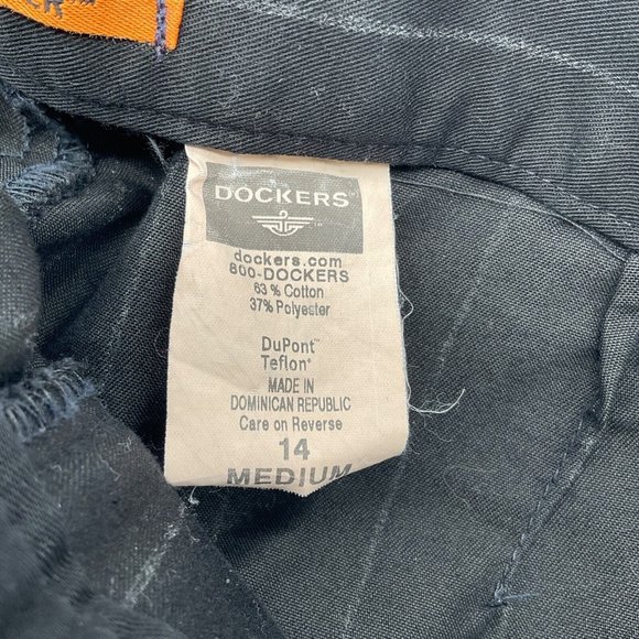 Dockers Women's Stain Defender Pinstriped Tapered Leg Pants Size 14M Bla… - Picture 4 of 9